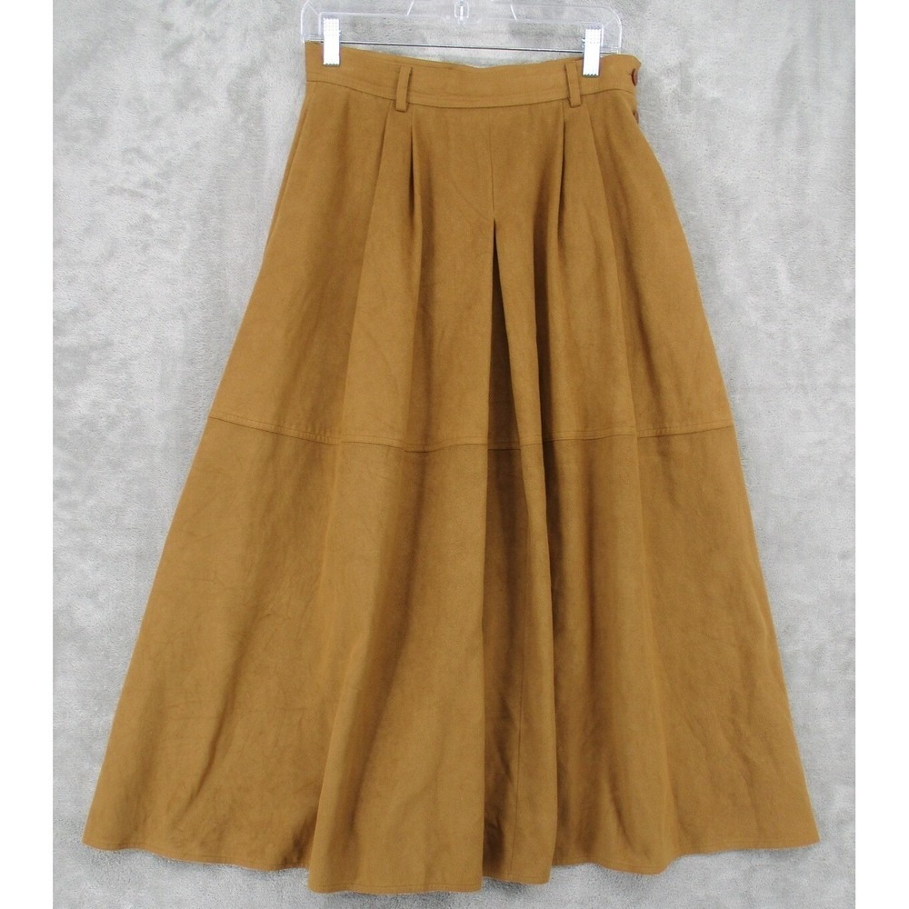 Vintage Country Casuals Skirt Womens Size 6 Vegan Suede Western Modest Boho Zip